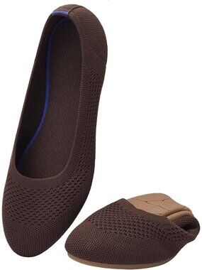 Women's Deep Brown 1 Ballet Flats Slip On Comfortable Round Toe Walking Shoes